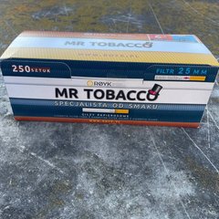 Гільзи сигаретні з довгим фільтром 25 мм MR TOBACCO 250 шт