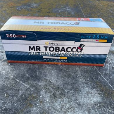 Гильзы сигаретные с длинным фильтром 25 мм MR TOBACCO 250 шт