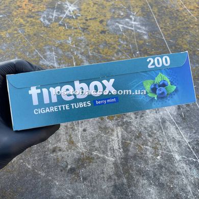 Сигаретні гільзи пропітані з чорничним ароматом Firebox Berry mint 200шт