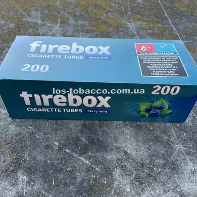 Сигаретные гильзы пропитаны с черничным ароматом Firebox Berry mint 200шт - Los-Tobacco